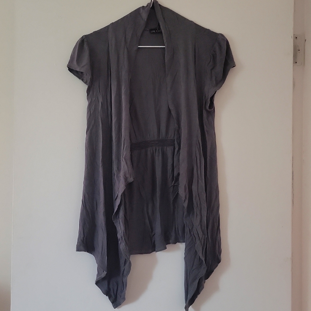 Dark gray short sleeve cardigan size XL (juniors)